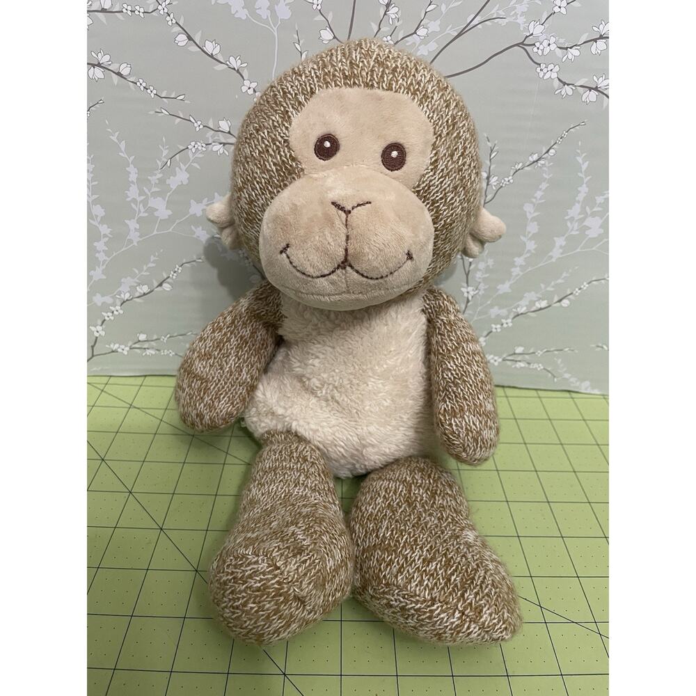 Spark Create Imagine Monkey Plush Rattle Brown Knit Fuzzy Belly Walmart 14in Toy